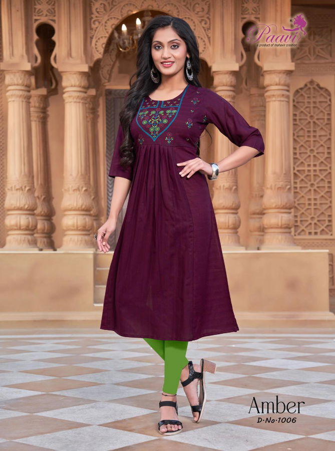 Amber By Paavi 1001-1006 Designer Kurtis Catalog